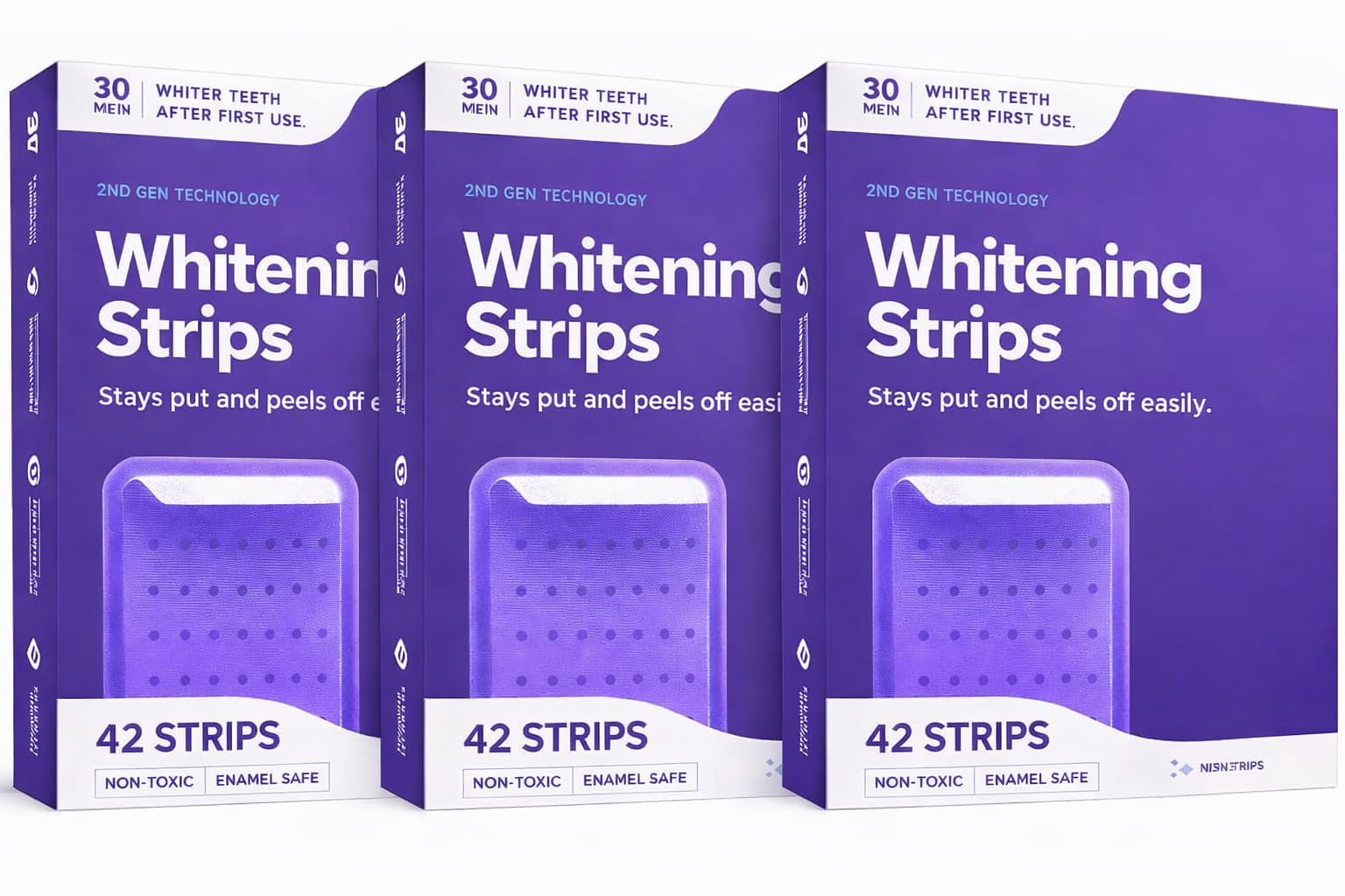 Immacula Purple Whitening Strips — 3 Pack (126 Strips) - Immacula